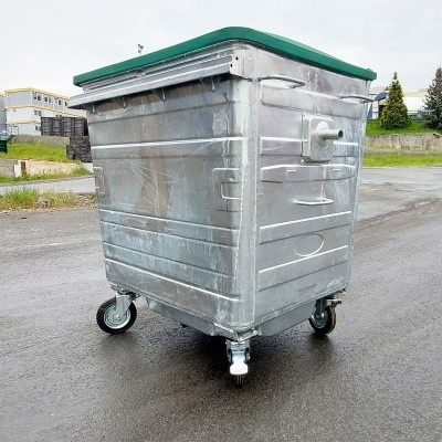 Container zincat la cald cu capac plat din polietilena