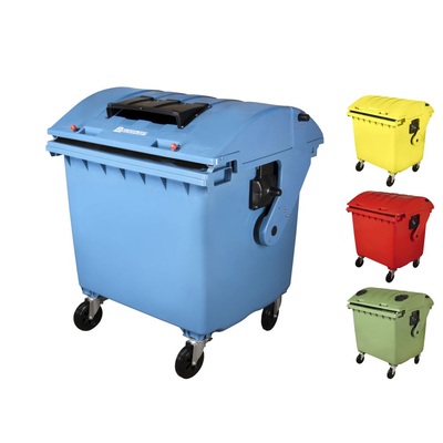 Container 1100L cu capac semi-rotund - Albastru